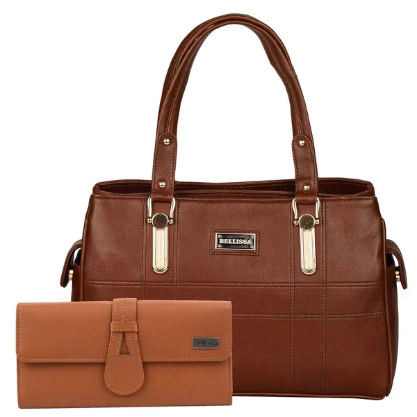 Tan_Premium_Pu_Leather_Combo_Handbag_For_Women