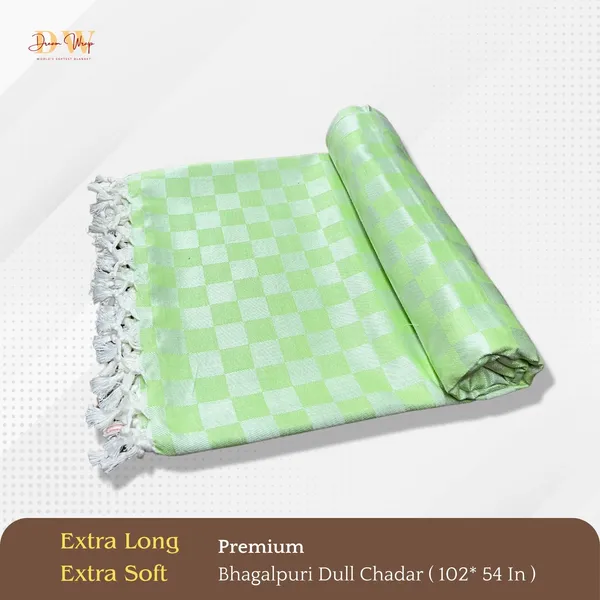 3D_Green_Cotton_Queen_Size_Bhagalpuri_Dull_Blanket