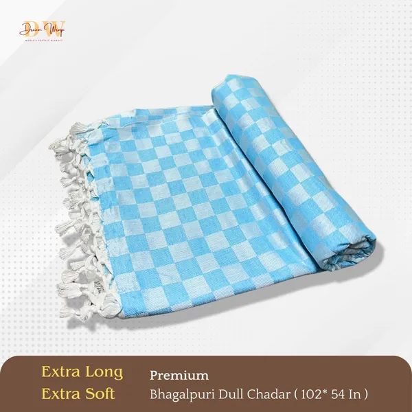 3D_Sky_Blue_Cotton_Queen_Size_Bhagalpuri_Dull_Blanket