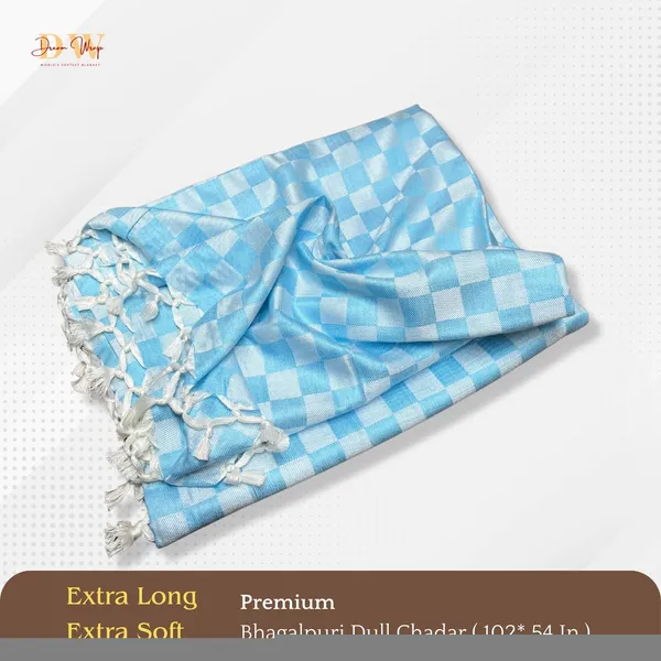 3D_Sky_Blue_Cotton_Queen_Size_Bhagalpuri_Dull_Blanket