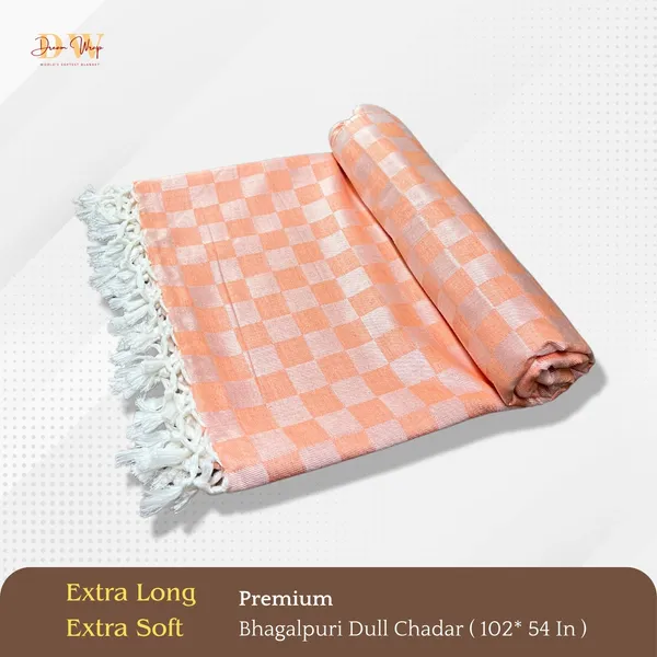3D_Orange_Cotton_Queen_Size_Bhagalpuri_Dull_Blanket