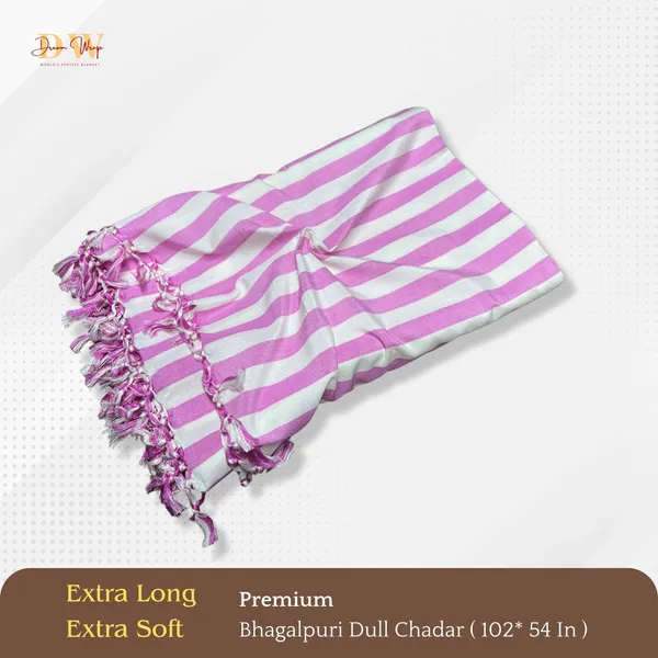 Striped_Pink_Cotton_Queen_Size_Bhagalpuri_Dull_Blanket