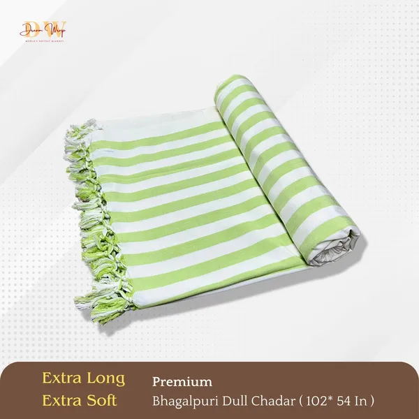 Striped_Green_Cotton_Queen_Size_Bhagalpuri_Dull_Blanket