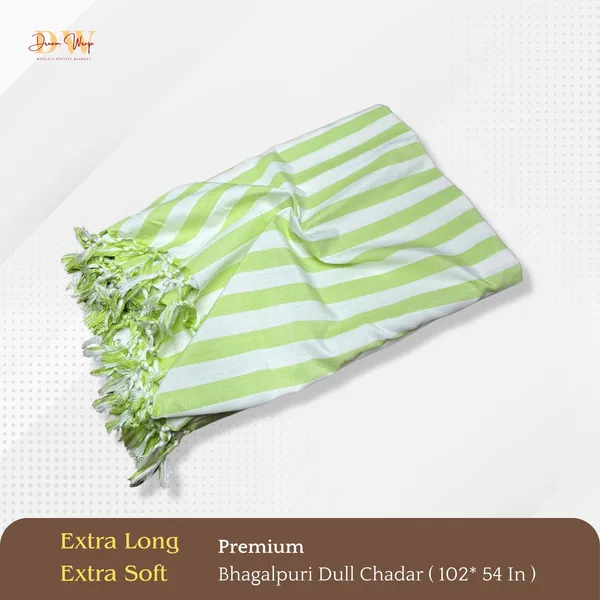 Striped_Green_Cotton_Queen_Size_Bhagalpuri_Dull_Blanket