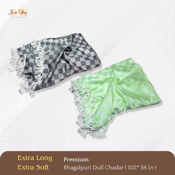 Pack_Of_2_3D_Black_&_Green_Cotton_Queen_Size_Bhagalpuri_Dull_Blanket