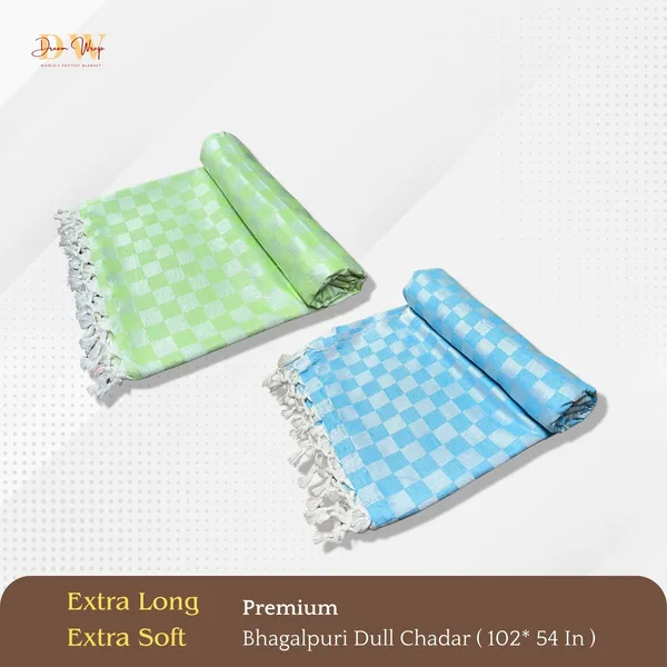 Pack_Of_2_3D_Green_&_Sky_Blue_Cotton_Queen_Size_Bhagalpuri_Dull_Blanket