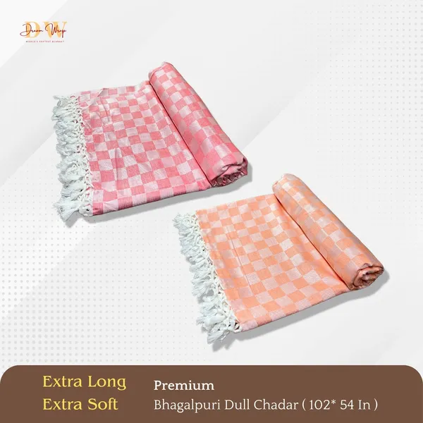 Pack_Of_2_3D_Peach_&_Orange_Cotton_Queen_Size_Bhagalpuri_Dull_Blanket