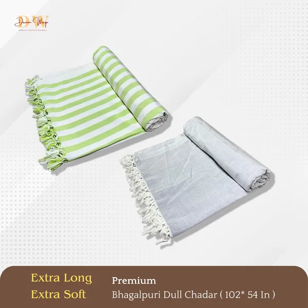 Pack_Of_2__Green_&_Grey_Cotton_Queen_Size_Bhagalpuri_Dull_Blanket