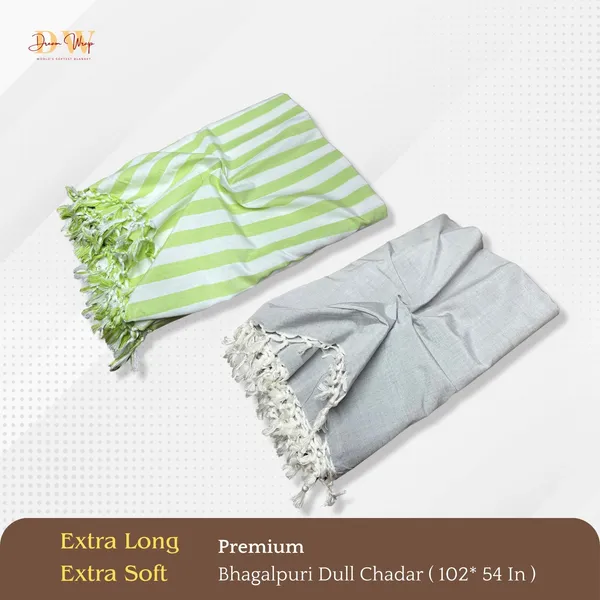 Pack_Of_2__Green_&_Grey_Cotton_Queen_Size_Bhagalpuri_Dull_Blanket