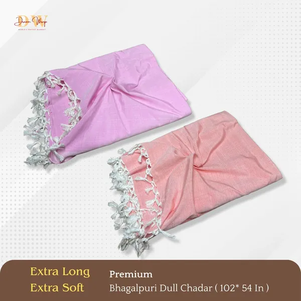Pack_Of_2_Plain_Pink_&_Orange_Cotton_Queen_Size_Bhagalpuri_Dull_Blanket