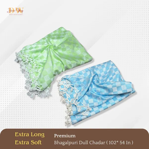 Pack_Of_2_3D_Green_&_Sky_Blue_Cotton_Queen_Size_Bhagalpuri_Dull_Blanket