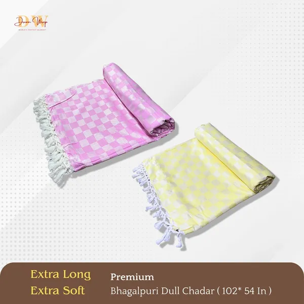 Pack_Of_2_3D_Pink_&_Yellow_Cotton_Queen_Size_Bhagalpuri_Dull_Blanket