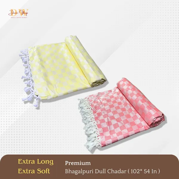 Pack_Of_2_3D_Yellow_&_Peach_Cotton_Queen_Size_Bhagalpuri_Dull_Blanket