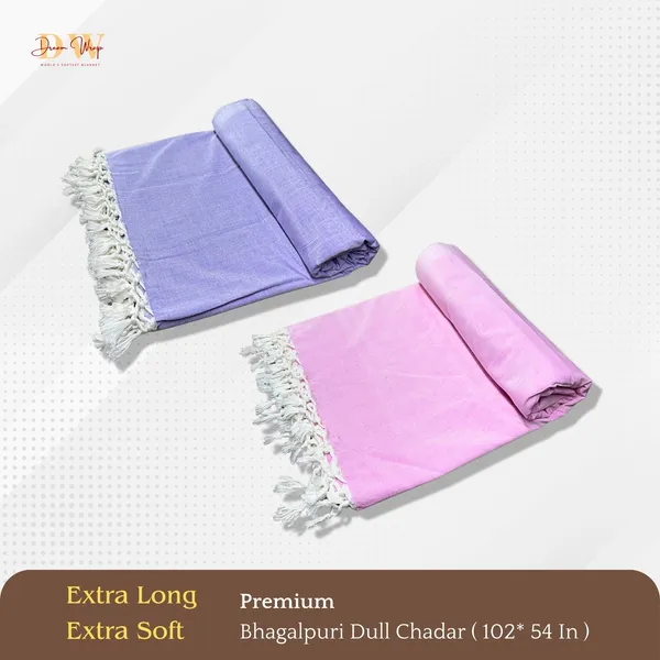 Pack_Of_2_Plain_Violet_&_Pink_Cotton_Queen_Size_Bhagalpuri_Dull_Blanket