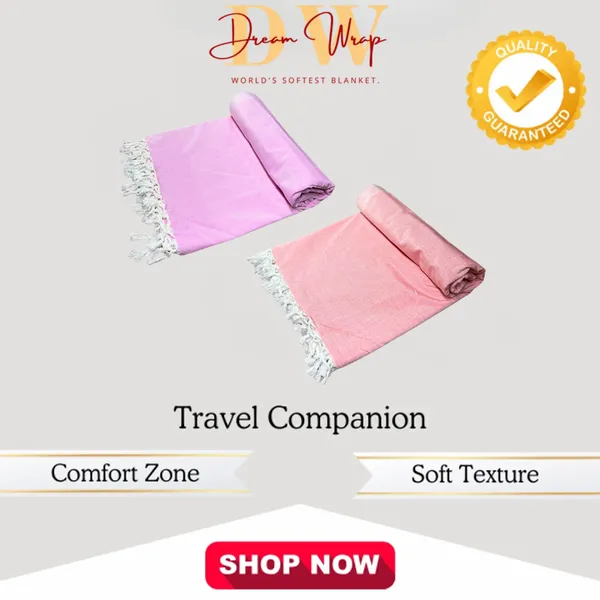 Pack_Of_2_Plain_Pink_&_Orange_Cotton_Queen_Size_Bhagalpuri_Dull_Blanket