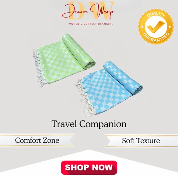 Pack_Of_2_3D_Green_&_Sky_Blue_Cotton_Queen_Size_Bhagalpuri_Dull_Blanket
