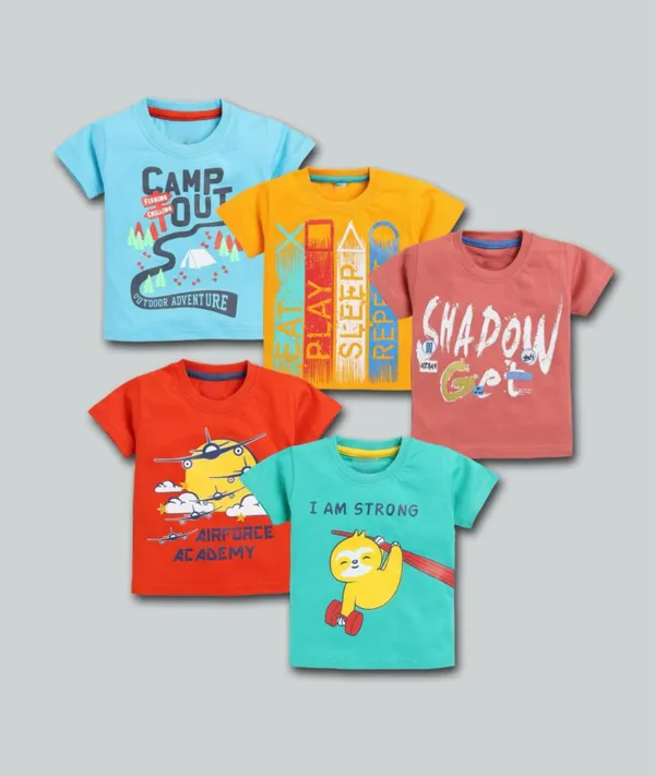 Multicolor_Pure_Cotton_T-Shirt_For_Baby_Boys_&_Baby_Girls