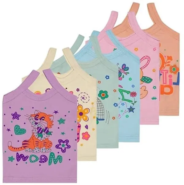 Multicolor_Cotton_Blend_Sleeveless_Vest_For_Girls_(Pack_Of_5)