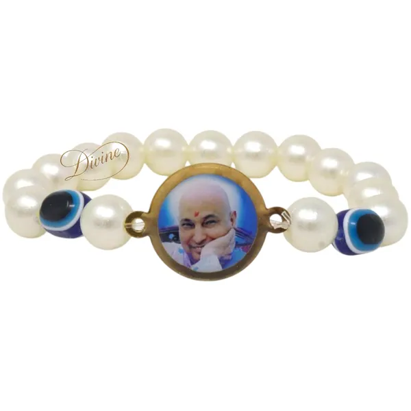 DIVINE_GURU_JI_Jai_Guruji_Swaroop_Evil_Pearl_Bracelet_|_Handmade_Guru_Ji_Bracelet_with_Evil_Eye_Beads_|_Spiritual_for_Men_Women_|_Satsang_Return_Gift_with_Guruji_Blessings_Photo