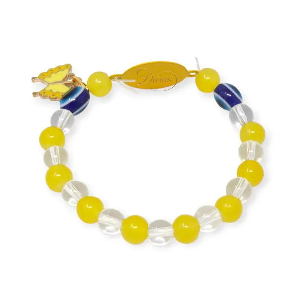 DIVINE_GURU_JI_Jai_Guru_Ji_Bracelet_with_Yellow_&_Crystal_Beads,_Evil_Eye_Protection_&_Butterfly_Charm_|_Spiritual_Divine_Wristband_for_Men_&_Women_|_Devotional_Gift_for_Faith_&_Meditation
