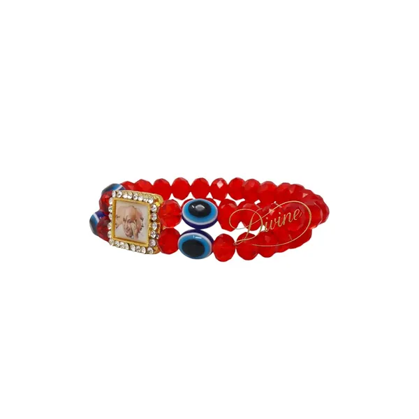 DIVINE_GURU_JI_Jai_Guru_Ji_Bracelet_with_Red_Crystal_Beads,_Evil_Eye_Protection_&_Stone_Studded_Frame_|_Spiritual_Divine_Wristband_with_Guru_Ji_Photo_|_Unisex_Devotional_Gift_for_Faith_&_Positivity