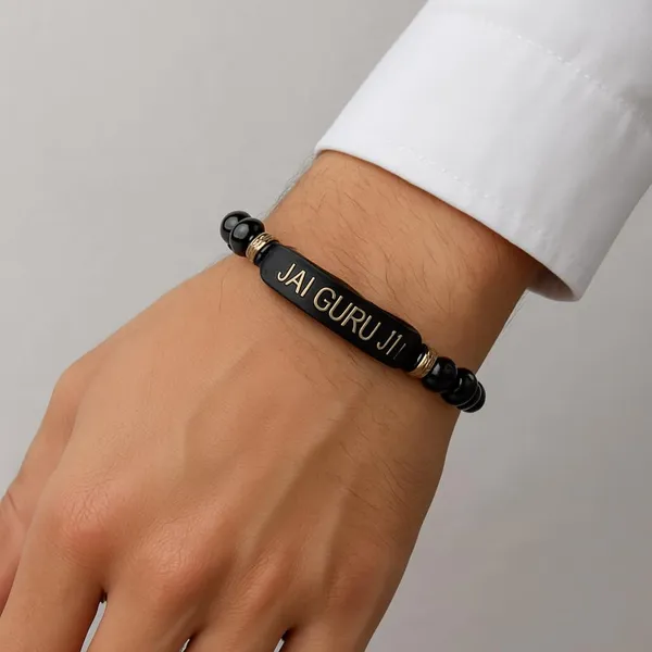 DIVINE_GURU_JI_Jai_Guru_Ji_Black_Beads_Kada_Bracelet_with_Golden_Engraved_Plate_|_Spiritual_Kada_for_Men_&_Women_|_Meditation,_Pooja_&_Devotional_Gift