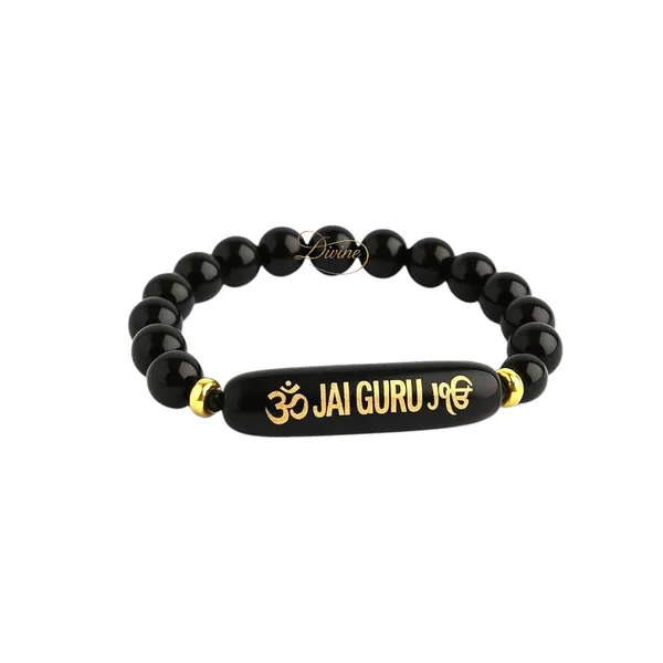 DIVINE_GURU_JI_Jai_Guru_Ji_Black_Beads_Kada_Bracelet_with_Golden_Engraved_Plate_|_Spiritual_Kada_for_Men_&_Women_|_Meditation,_Pooja_&_Devotional_Gift