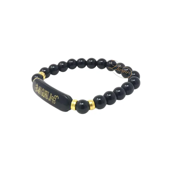 DIVINE_GURU_JI_Jai_Guru_Ji_Black_Beads_Kada_Bracelet_with_Golden_Engraved_Plate_|_Spiritual_Kada_for_Men_&_Women_|_Meditation,_Pooja_&_Devotional_Gift