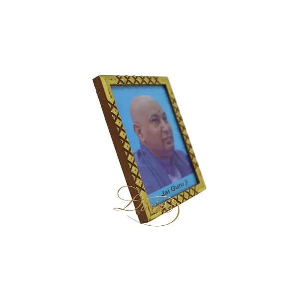 DIVINE_GURU_JI_Jai_Guru_Ji_Swaroop_Photo_Frame_9_x_6.5_cm_|_Golden_Border_Spiritual_Table_Frame_for_Home,_Office_&_Mandir_|_Devotional_Desk_Decor_&_Gift_Item