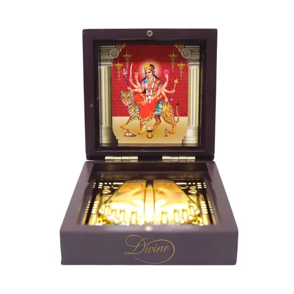 DIVINE_GURU_JI_Mata_Rani_Charan_Box_|_Sherawali_Mata_Charan_Paduka_for_Puja_Room,_Home_Temple_&_Meditation_|_Spiritual_Devotional_Gift_Item