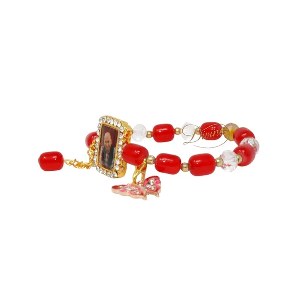 DIVINE_GURU_JI_Jai_Guru_Ji_Swaroop_Red_Bead_Bracelet_|_Spiritual_Kada_with_Crystal_Frame_&_Butterfly_Charm_|_Devotional_Wristband_for_Men_&_Women_|_Prayer,_Meditation_&_Bhakti_Gift