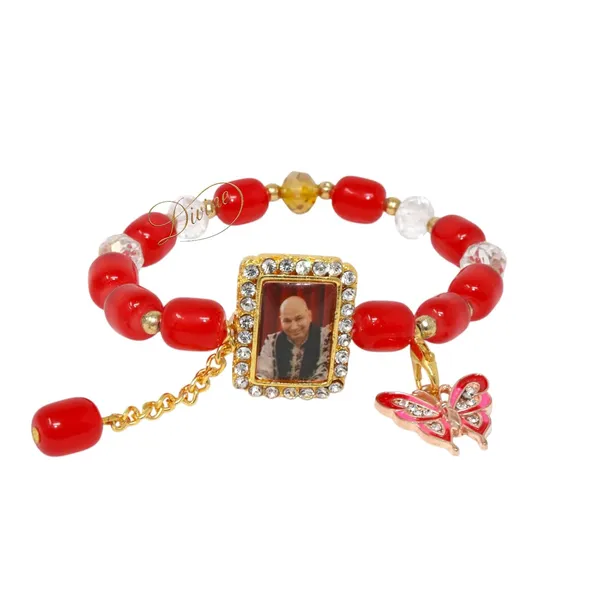 DIVINE_GURU_JI_Jai_Guru_Ji_Swaroop_Red_Bead_Bracelet_|_Spiritual_Kada_with_Crystal_Frame_&_Butterfly_Charm_|_Devotional_Wristband_for_Men_&_Women_|_Prayer,_Meditation_&_Bhakti_Gift