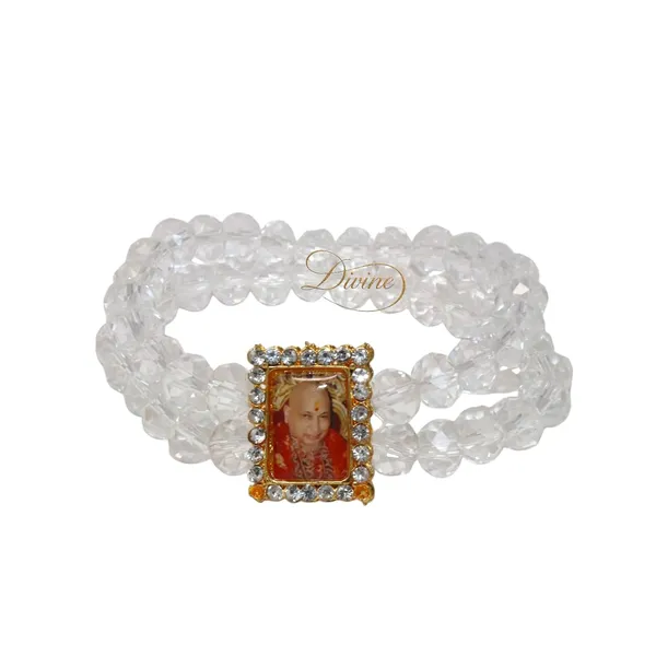 DIVINE_GURU_JI_Jai_guru_Ji_White_Crystal_Bead_Bracelet_|_Spiritual_Kada_with_Crystal_Frame_Centerpiece_|_Devotional_Wristband_for_Men_&_Women_|_Prayer,_Meditation_&_Bhakti_Gift