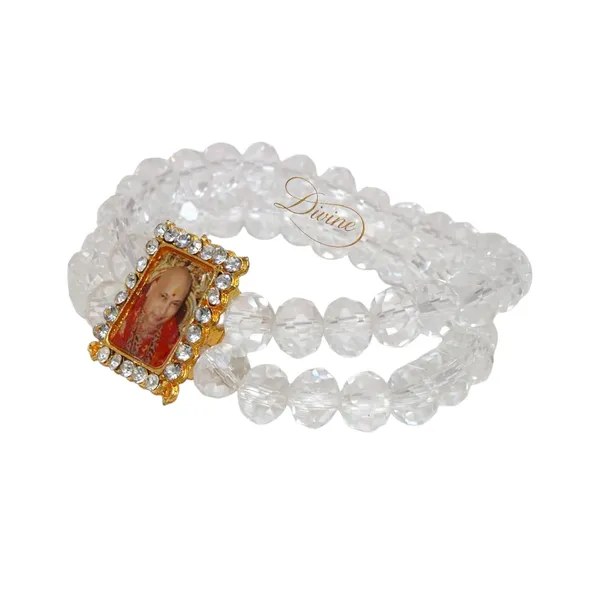 DIVINE_GURU_JI_Jai_guru_Ji_White_Crystal_Bead_Bracelet_|_Spiritual_Kada_with_Crystal_Frame_Centerpiece_|_Devotional_Wristband_for_Men_&_Women_|_Prayer,_Meditation_&_Bhakti_Gift