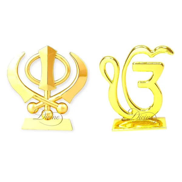 Divine_GURU_JI_Sikh_Religious_Symbol_Khanda_Sahib_&_Ek_Onkar_Idol_(6x5cm)_|_Golden_Decorative_Statue_for_Gurudwara,_Car_Dashboard,_Mandir,_Pooja_Room_&_Home_Decor_Showpiece_Combo