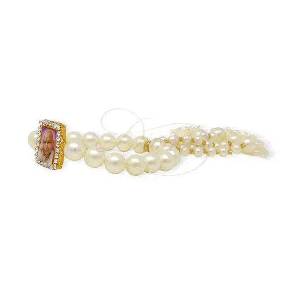 DIVINE_GURU_JI_Guru_Ji_Pearl_Bracelet_with_Rose_Beads_|_Spiritual_White_Beaded_Hand_Bracelet_for_Men_&_Women_|_Devotional_Wristband_Gifting