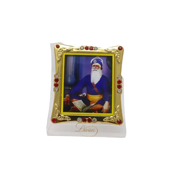 DIVINE_GURU_JI_Baba_Deep_Singh_Ji_Golden_Locket_Photo_Frame_|_Spiritual_Car_Dashboard_Idol_Frame_|_Religious_Gift_for_Home,_Office_&_Pooja_Decor
