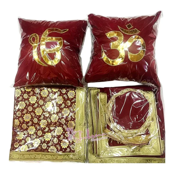 Divine_GURU_JI_Jai_Guru_Ji_Chola_Set_with_Guruji_Blessings_Print_|_Decorative_Cushion_Covers_&_Divine_Rumala_for_Pooja,_Mandir,_Spiritual_Gifts_&_Religious_Decor_–_14_Piece_Set_(Mehroon)