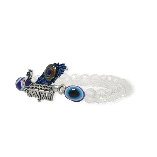 DIVINE_GURU_JI_Jai_Guru_Ji_Bracelet_with_Peacock_Feather_&_Flute_Design_|_Evil_Eye_Protection_Crystal_Bead_Kada_|_Spiritual_Adjustable_Bracelet_for_Men_&_Women