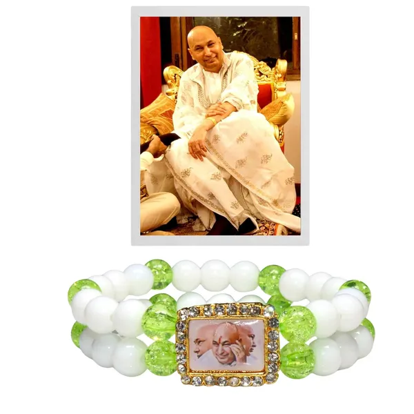 Shukrana_Blessings_Guruji_Bracelets_|_Guruji_Swaroop_Bracelets_–_Decorative_Beaded_Design_with_White_Crystals,_Gold-Tone_Frame,Single_Piece_(Green,_Red,_Pink,_Blue)