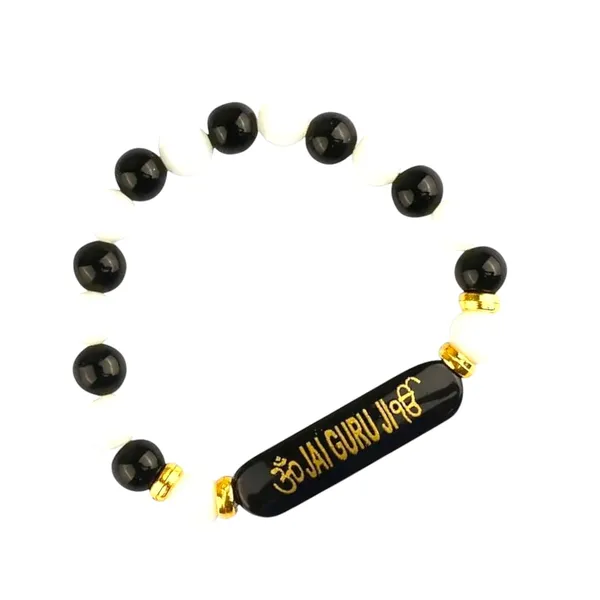 Shukrana_Blessings_Jai_Guruji_Crystal_Beaded_Black_and_White_Bracelet_with_Religious_Charm,_Clear_Crystals_and_Shining_Beads,_jai_Guru_Ji_Name_Plate_(Black-White)