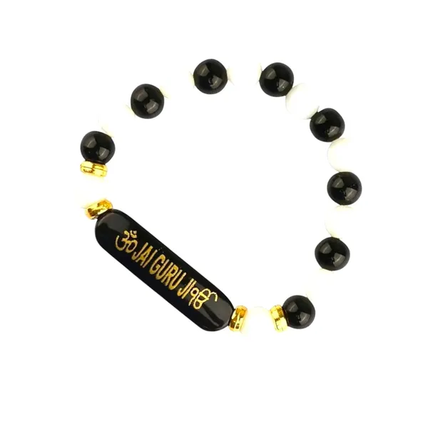 Shukrana_Blessings_Jai_Guruji_Crystal_Beaded_Black_and_White_Bracelet_with_Religious_Charm,_Clear_Crystals_and_Shining_Beads,_jai_Guru_Ji_Name_Plate_(Black-White)