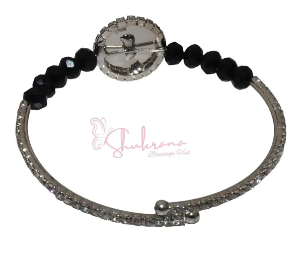 Shukrana_Blessings_Guruji_Bracelets_|_Guru_Ji_Bracelet_|_Guruji_Swaroop_Bracelets_with_Black_Crystals,_Silver-Tone_Finish,_Decorative_Oval_Photo_Frame
