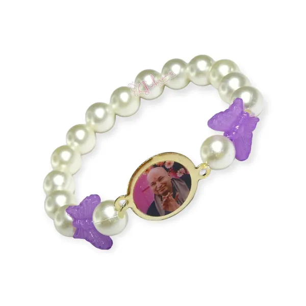 Shukrana_Blessings_Guruji_Bracelets_|_Guru_Ji_Bracelet_|_Guruji_Swaroop_Bracelets_–_Pearl_Beaded_Design_with_Purple_Butterfly_Accents_and_Gold-Tone_Photo_Frame_(One_Piece)