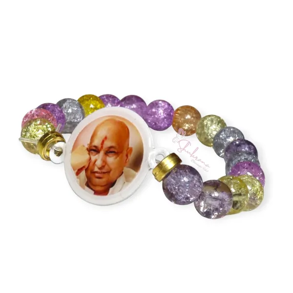 Shukrana_Blessings_Guruji_Blessings_Beaded_Bracelet_|_Spiritual_Multicolor_Crystal_Beads_with_Photo_Swaroop_Charm_|_Devotional_Wristband_for_Men_&_Women(Glitter-Beads)