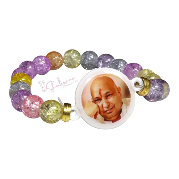 Shukrana_Blessings_Guruji_Blessings_Beaded_Bracelet_|_Spiritual_Multicolor_Crystal_Beads_with_Photo_Swaroop_Charm_|_Devotional_Wristband_for_Men_&_Women(Glitter-Beads)