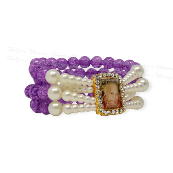 Shukrana_Blessings_Jai_guru_ji_bracelet_|_Guruji_Swaroop_Beaded_Bracelet_–_Orange,_Purple_&_Green_Shine_with_Religious_Charm_&_Clear_Crystals_|_Guruji_Photo_Frame_Wristband