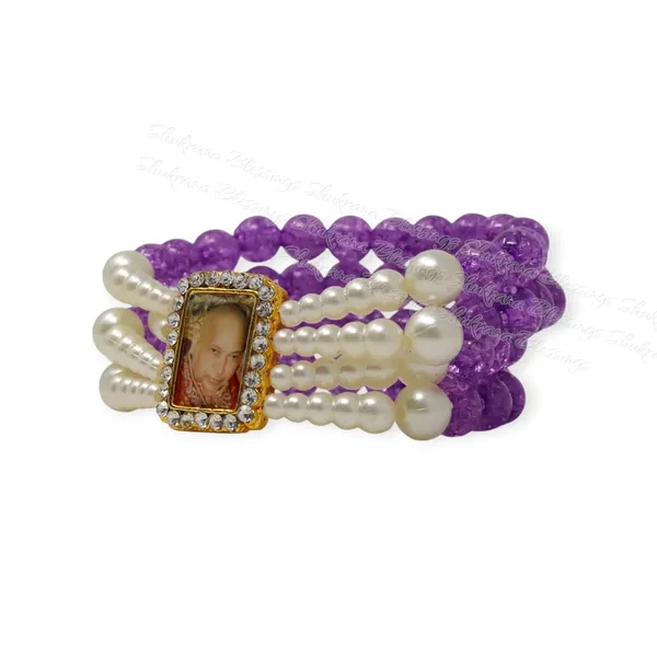 Shukrana_Blessings_Jai_guru_ji_bracelet_|_Guruji_Swaroop_Beaded_Bracelet_–_Orange,_Purple_&_Green_Shine_with_Religious_Charm_&_Clear_Crystals_|_Guruji_Photo_Frame_Wristband