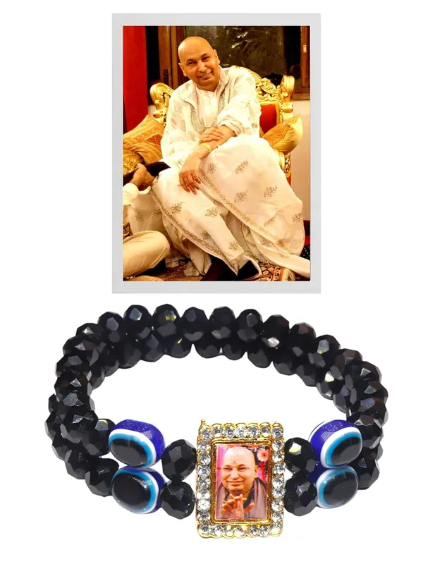 Shukrana_Blessings_Spiritual_Guru_Ji_Bracelet_|_Guruji_Swaroop_Bracelets_Blessing_of_Gurujit_–_Black_Beaded_Multi-Strand_Design_with_Crystal_Frame_and_Evil_Eye_Protection