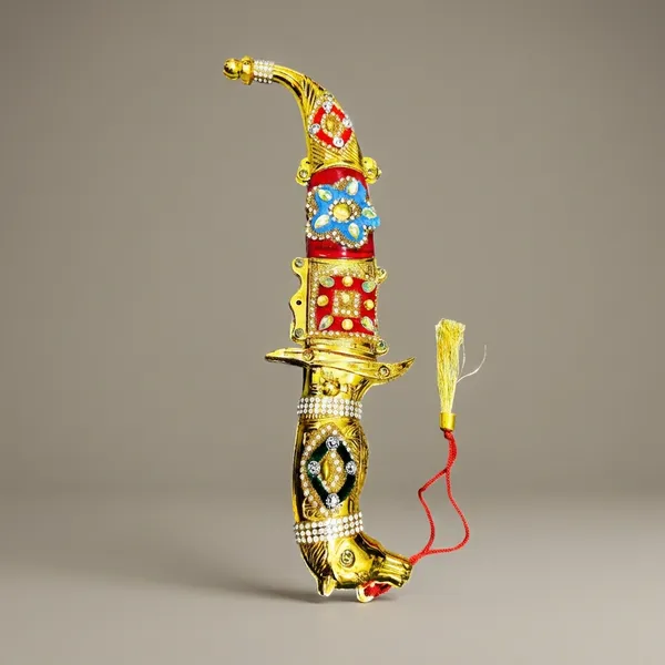 Golden_&_Red_Stylish_Shining_Look_Made_of_Fibre_Plastic_Body_with_Non_Sharp_Iron_Blade_(8_Inch)